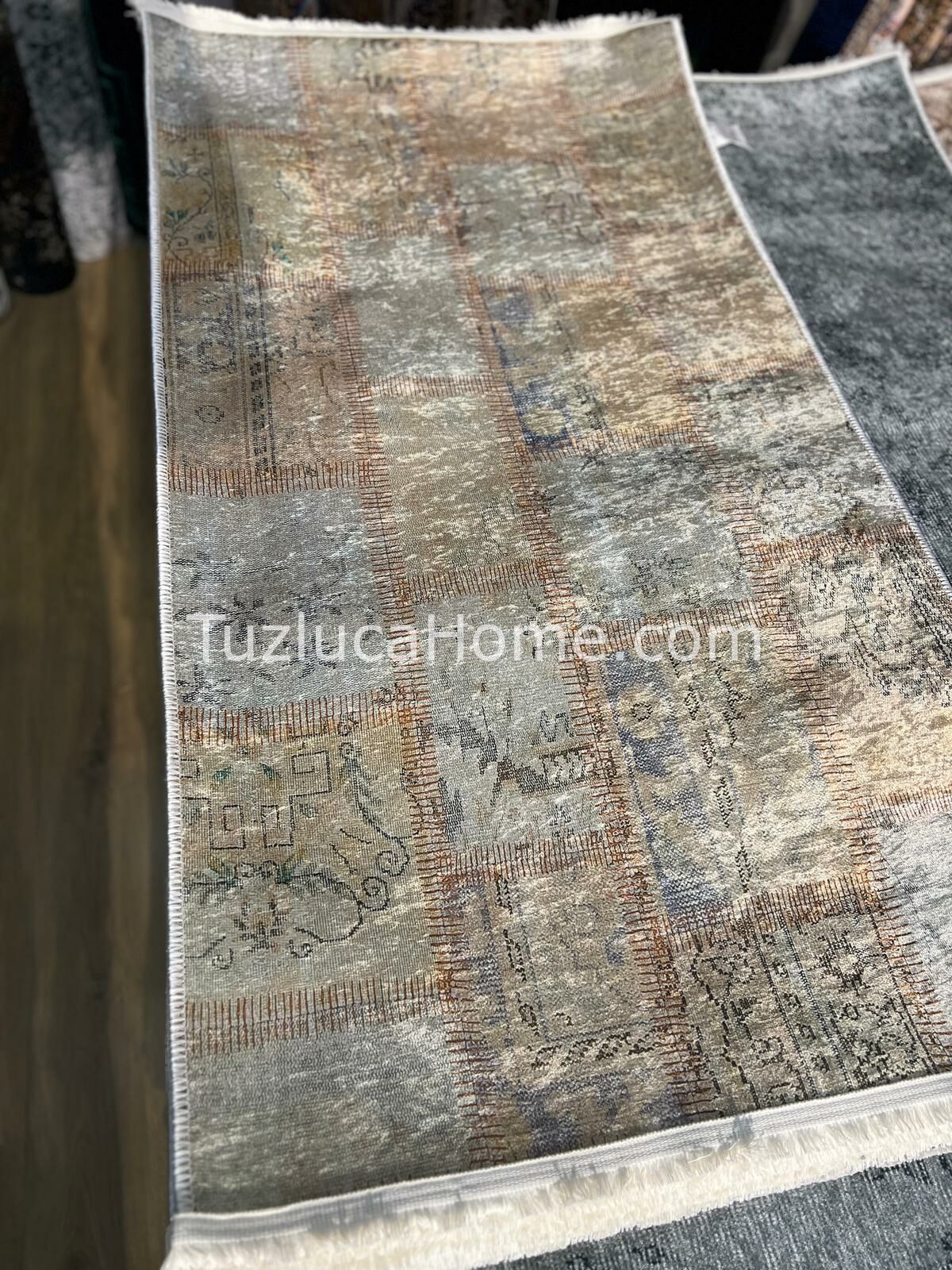Tuzluca Home Yıkanabilir Dokuma Taban Kilim Patchwork 0101