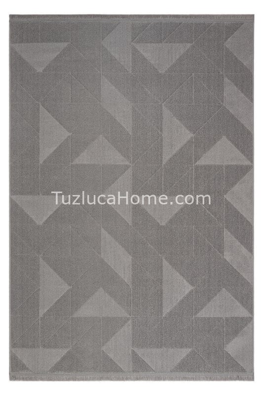 Tuzluca Home Leo Peluş Dokulu Makine Halısı Özel Ölçülü 02 Gri