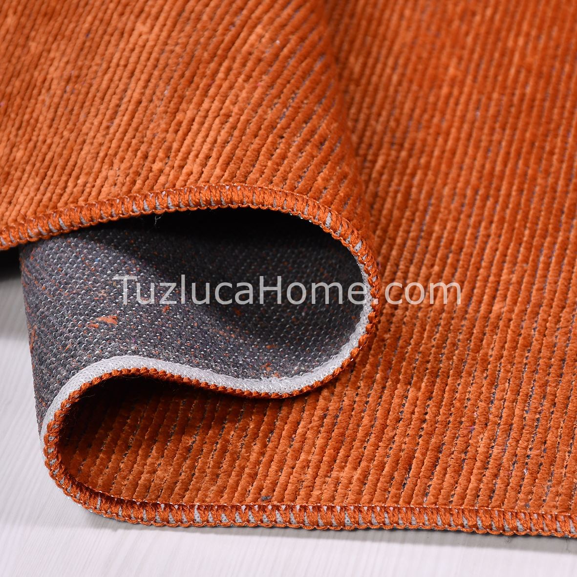 Tuzluca Home Yıkanabilir Sade Dokuma Kilim Özel Ölçü Kiremit
