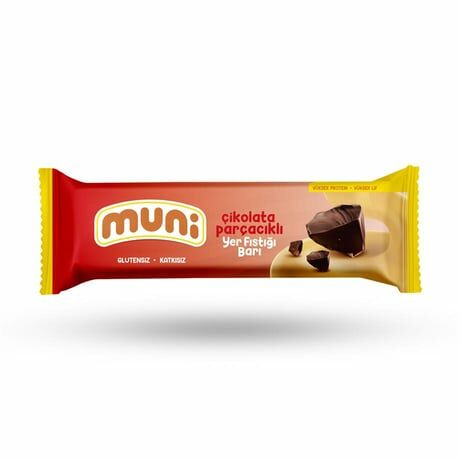 Muni Çikolata Parçacıklı Yer Fıstığı Barı 40 Gr