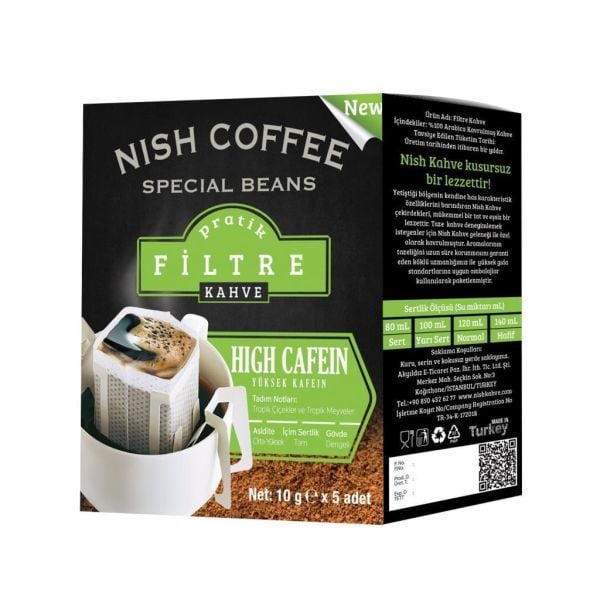Nish Pratik Filtre Kahve Yüksek Kafein 50 Gr