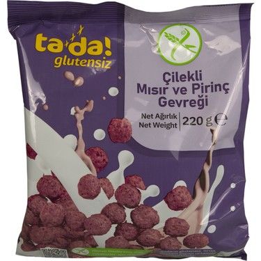 Ta!da! Glutensiz Mısır Gevreği Çilekli 220 Gr