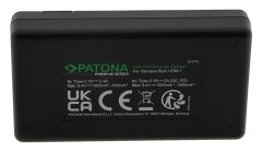 Patona 161713 Premium BLX-1 Olympus İkili USB-C Şarj Cihazı + PD20W Adaptör