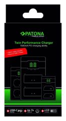 Patona 161957 Premium NP-W126 Fujifilm İkili USB-C Şarj Cihazı + PD20W Adaptör