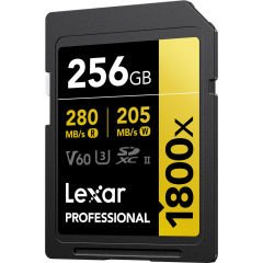 Lexar 256GB 1800x V60 UHS-II SDXC Hafıza Kartı