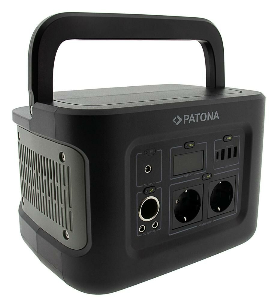 Patona 9982 Platinum Taşınabilir Güç İstasyonu 600Wh 600W/230V USB5V/2.4A DC12V/10A (Patona 2640 Premium GAN PD65W Adaptör Hediye)