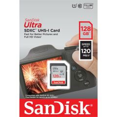 Sandisk Ultra 128GB SDXC 120MB/s Hafıza Kartı