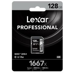Lexar 128GB 1667x 250MB/s UHS-II V60 SDXC Hafıza Kartı