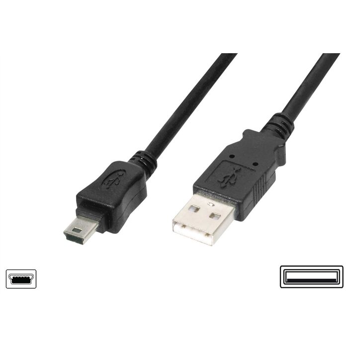 Assmann Digitus USB 2.0 Kablo (Mini B 5 Pin Erkek - Type A Erkek) 1.8 Metre