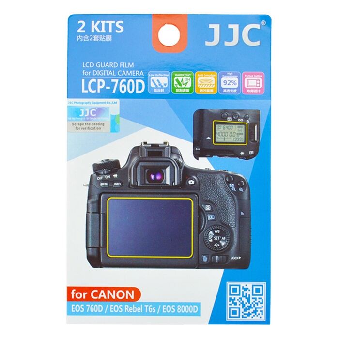 JJC LCP-760D LCD Ekran Koruyucu Film 2'li Paket (Canon 800D, 760D, 750D)