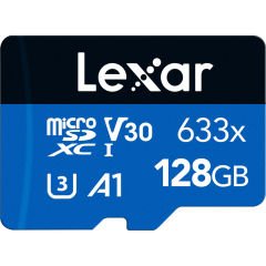 Lexar 128GB 633X 100MB/s SD Adaptörlü MicroSDXC Hafıza Kartı