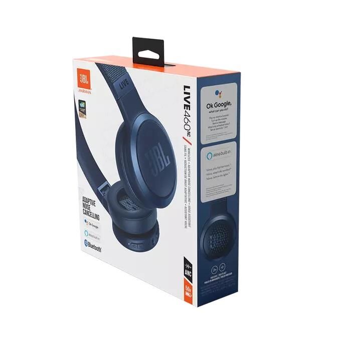 JBL Live 460NC Katlanabilir Kulak Üstü Bluetooth Kulaklık Mavi
