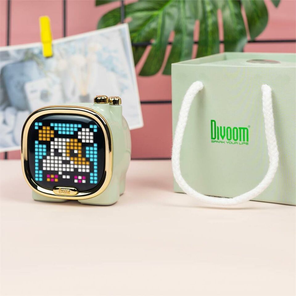 Divoom Zooe 16X16 Piksel Led Ekranlı Taşınabilir Bluetooth Hoparlör Yeşil