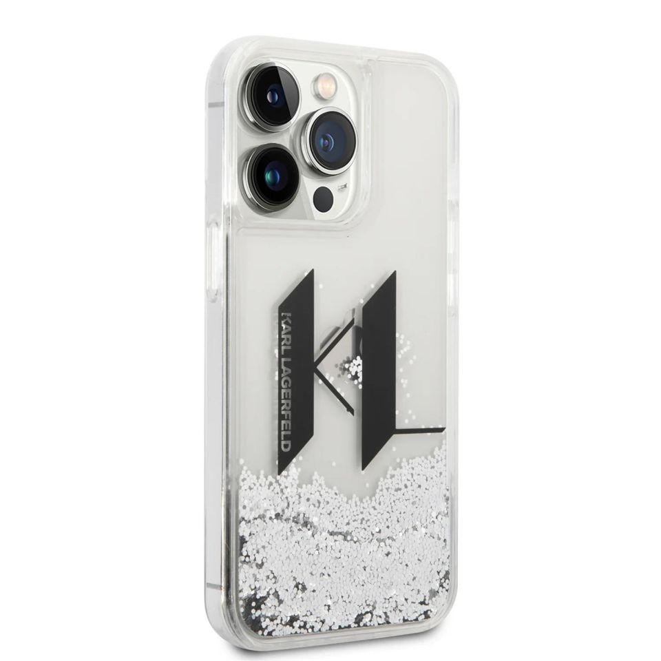iPhone 14 Pro Max KARL LAGERFELD Sıvı Parıltılı Kılıf KLHCP14XLBKLCS