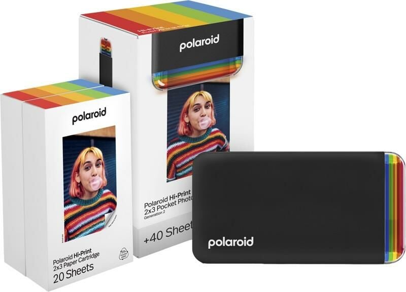 Polaroid Hi-print 2×3 Taşınabilir Bluetooth Foto Yazıcısı Everything Box ( 40'lı film dahil) Siyah