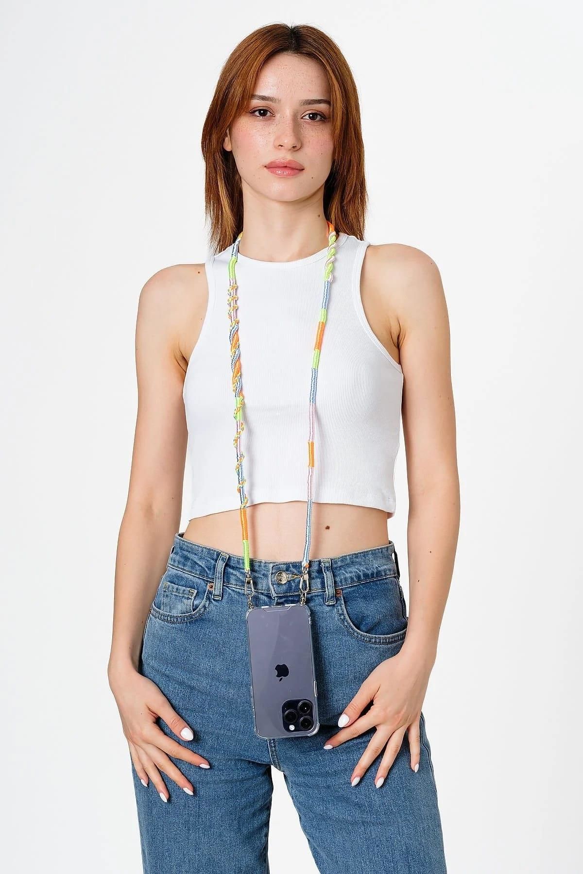 Hippi El Örgüsü Telefon Ve Çanta Askısı 110 cm Daisy