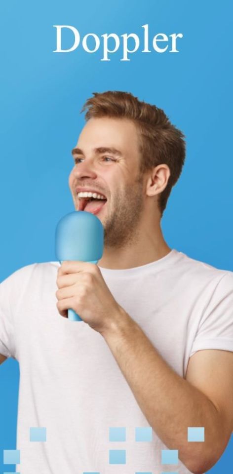 Doppler Rainbow Karaoke Mikrofon Mavi