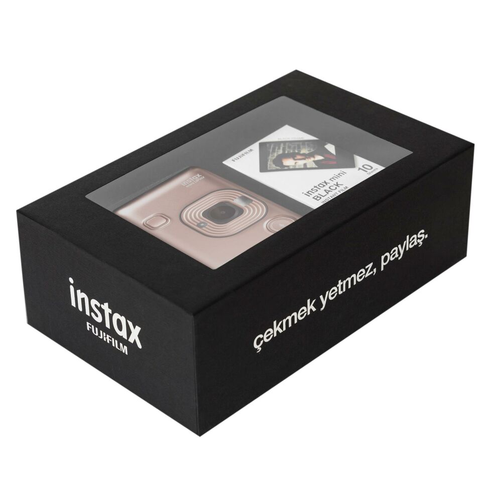 İnstax mini LiPlay Blush Gold Fotoğraf Makinesi Siyah Special Box