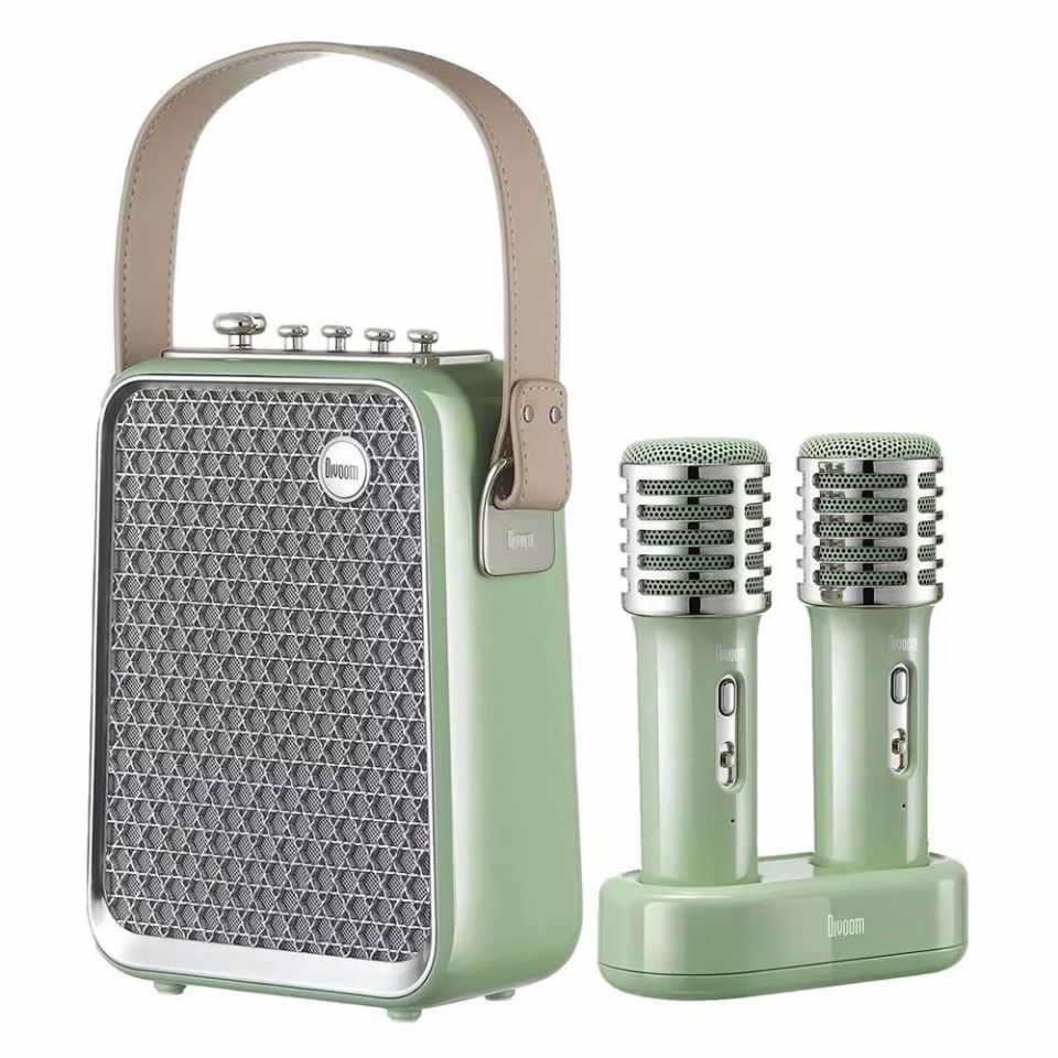 Divoom SongBird-HQ Beyaz Çift Mikrofonlu Bluetooth Hoparlör Yeşil