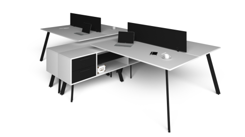 Fly 4'lü Etejerli Workstation