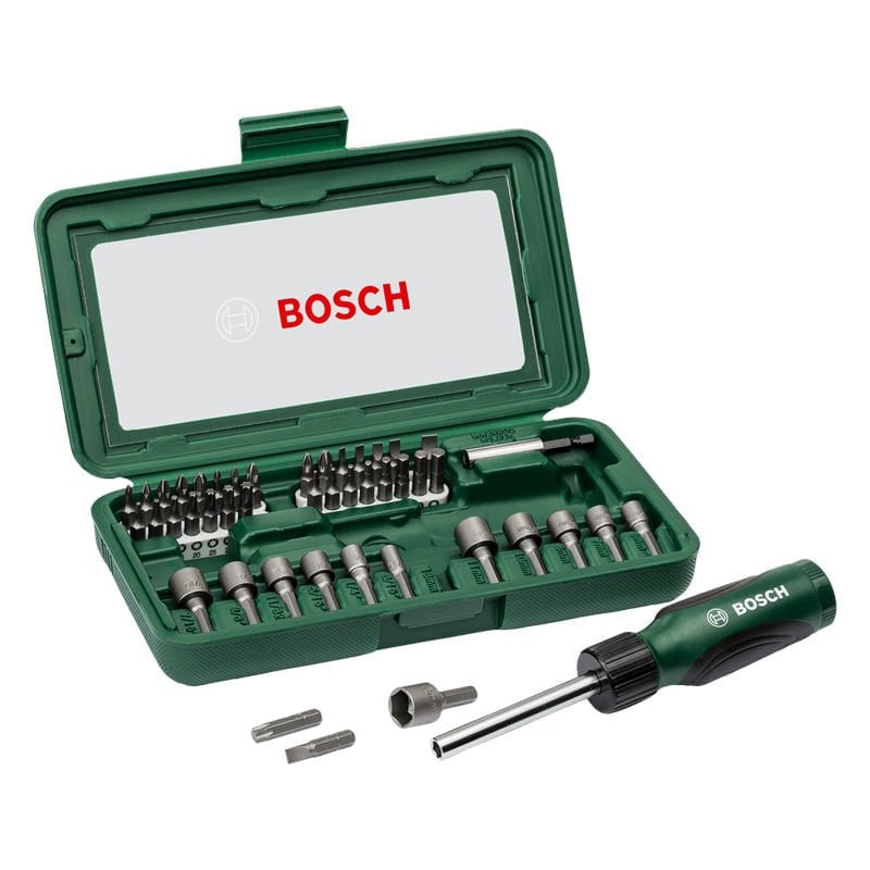 Bosch Cırcırlı Vidalama Ucu ve Lokma Anahtar Seti 46 Parça