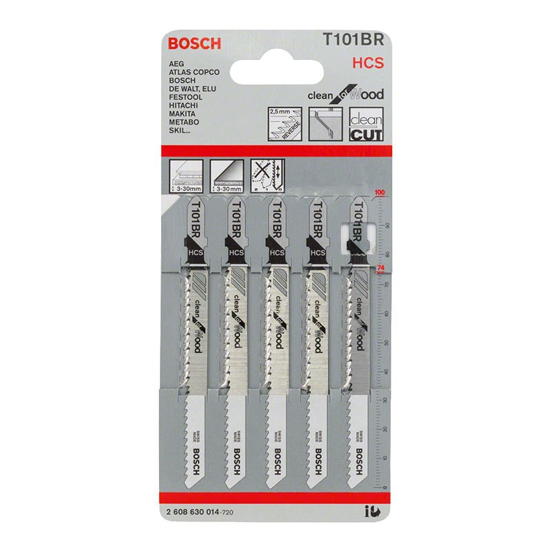 Bosch T 101 BR Clean For Wood Dekupaj Testeresi Bıçağı Ahşap İçin 5'li