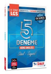 8.Sınıf Lgs Konu Analizli 5 Deneme Sınav Yayınları