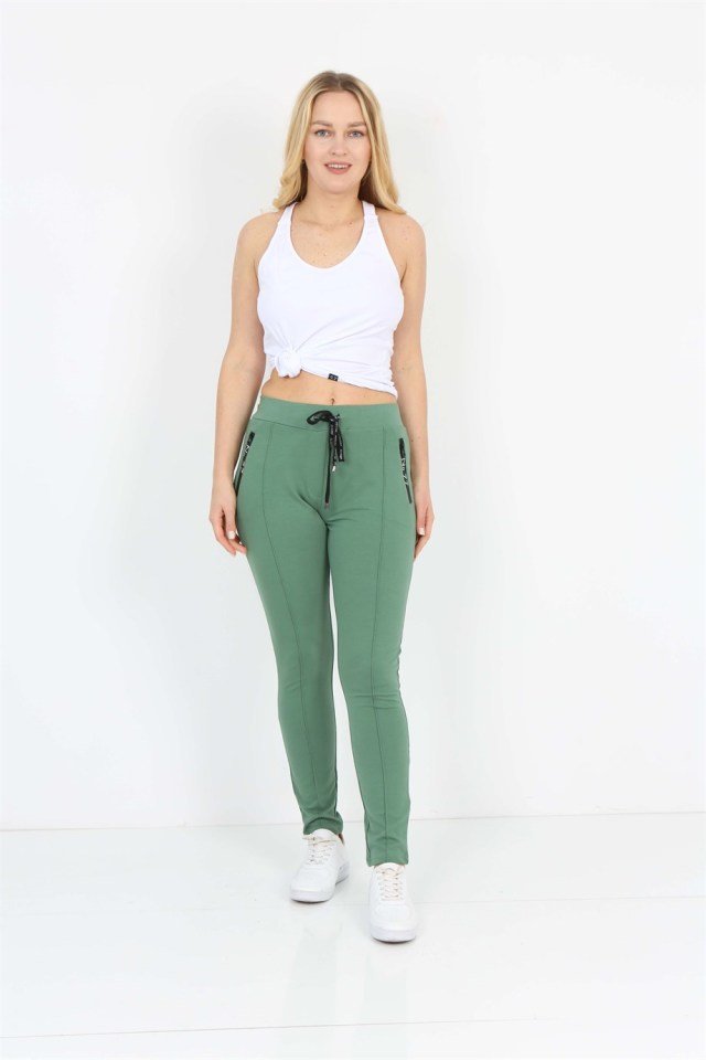 Fermuar Cepli Spor Pantolon XL - Yeşil