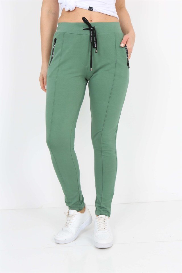 Fermuar Cepli Spor Pantolon XL - Yeşil