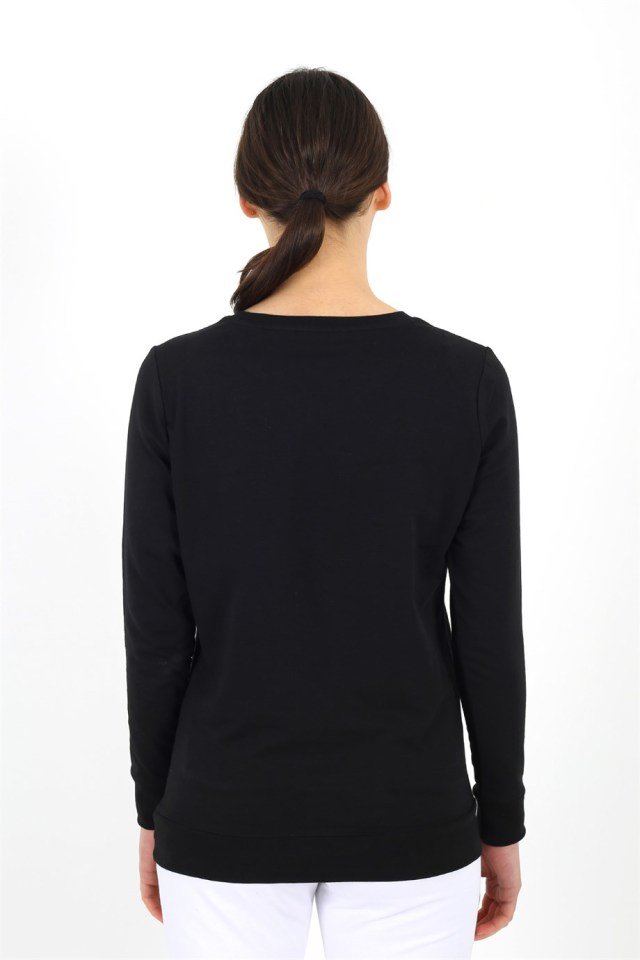 Uzun Kollu Ribanalı V Yaka Basic Bluz XL - Siyah