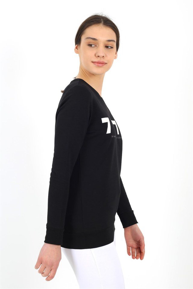 Uzun Kollu Ribanalı V Yaka Basic Bluz XL - Siyah