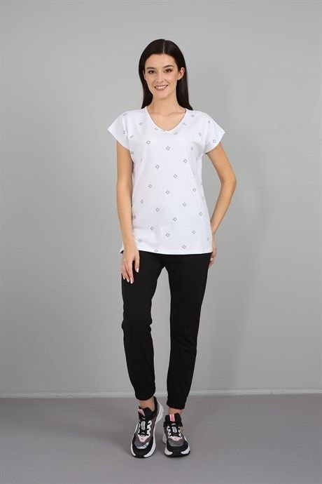 Yuvarlak Yaka Basic T-shirt XL - Beyaz