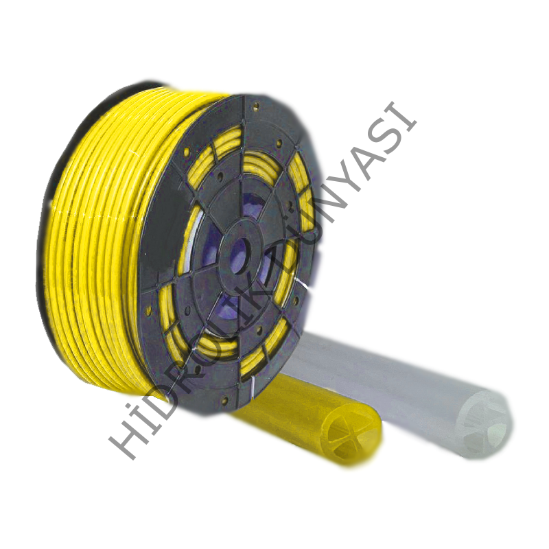 Yüksek Basınçlı Pnömatik Hortum Sarı Polietilen 55.34bar (8x5.5mm)