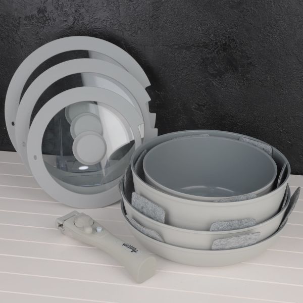 BONDY AMERCOOK 11 PARÇA PİŞİRME SET GRİ RENK