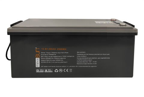 MEXXSUN Lityum Akü 12,8V 200Ah (LiFePo4) 2560Wh