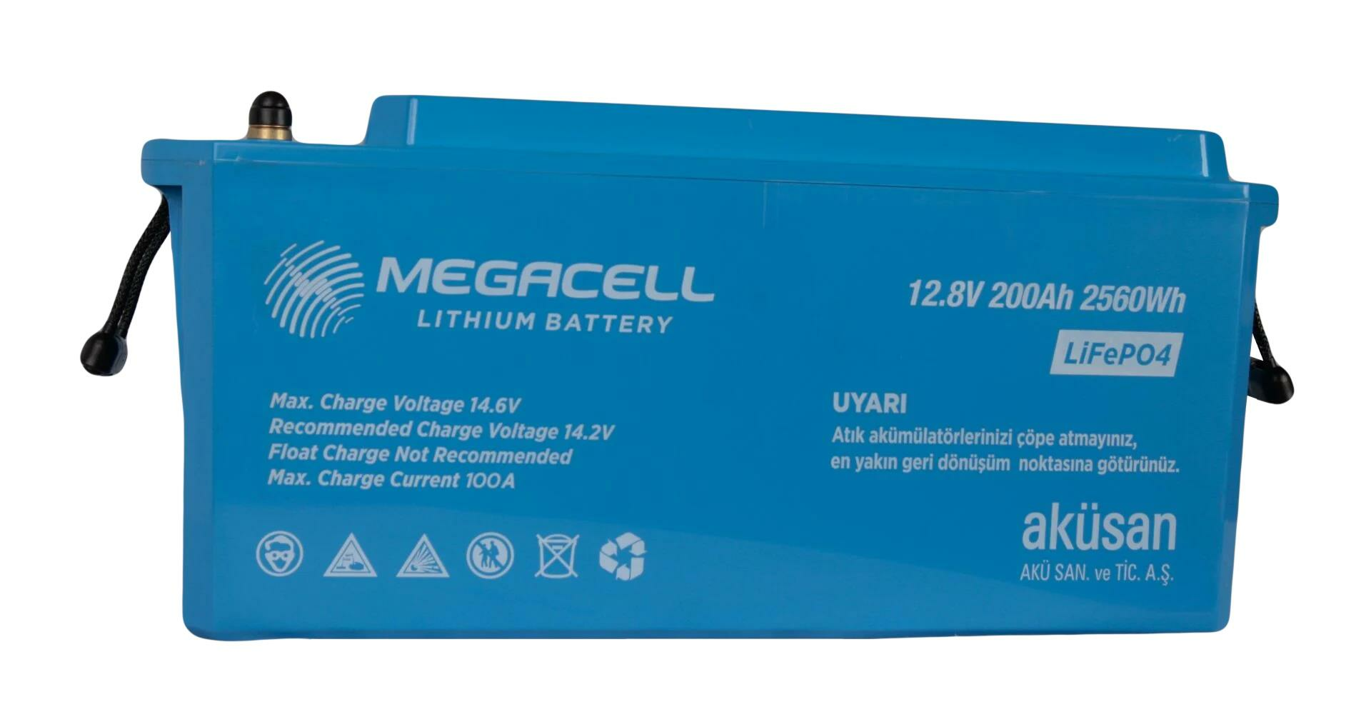 Megacell 12 volt 200 amper lifepo4 abs kasa akü