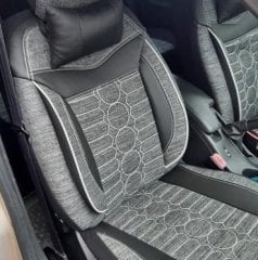 Terletmez Keten Kumaş Oto Koltuk Kılıfı Airbag Uyumlu Renault Clio 3