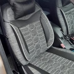 Terletmez Keten Kumaş Oto Koltuk Kılıfı Airbag Uyumlu Renault Clio 4