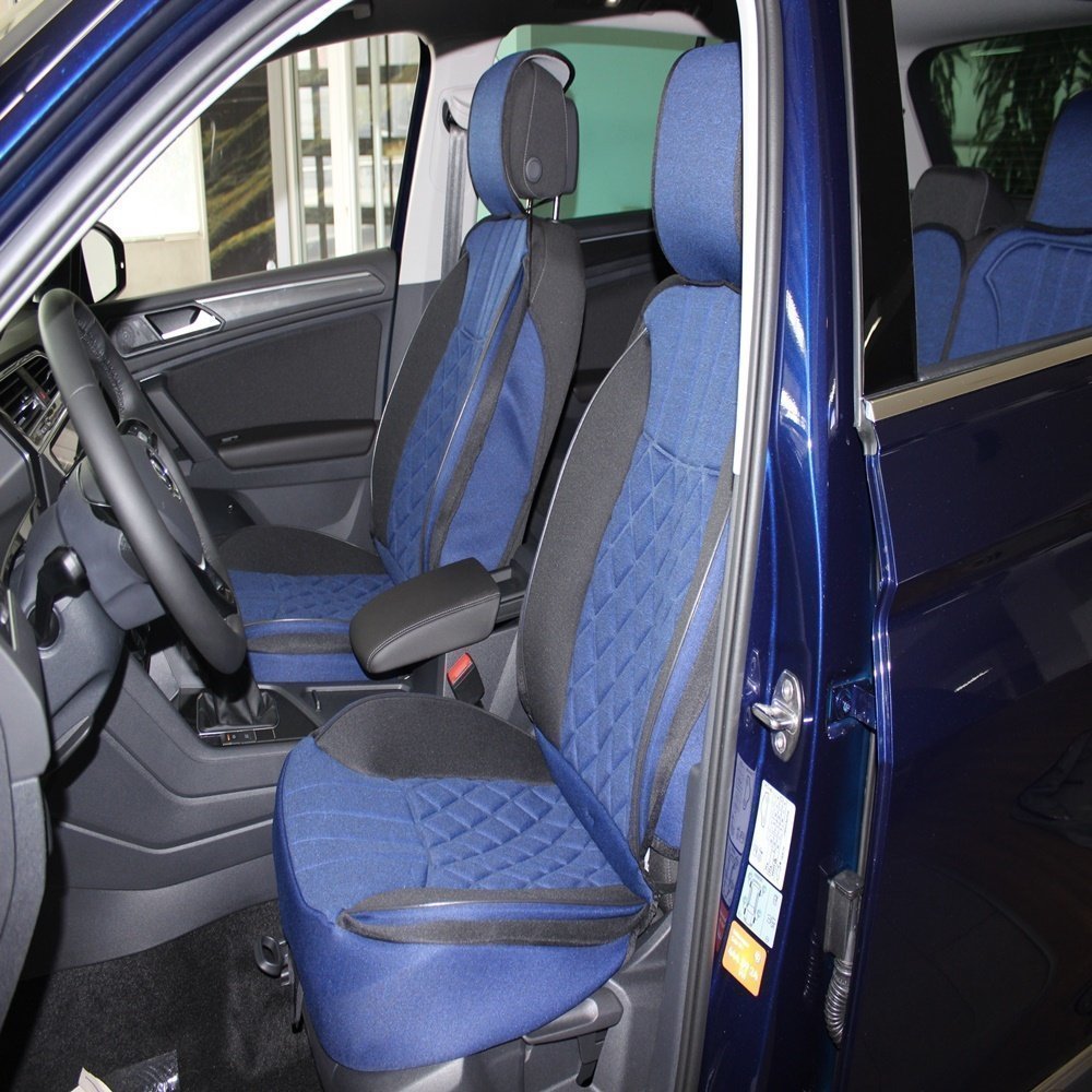 Volkswagen Tüm Modellerine Uygun Space Elegance 5'li Oto Koltuk Minderi Mavi / Siyah