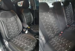 Terletmez Keten Kumaş Oto Koltuk Kılıfı Airbag Uyumlu Hyundai Accent Blue