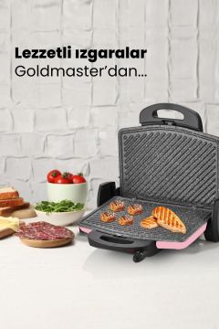 Gurmex Sedef Pembe 1750 Watt Granit 5 Kademe Isı Ayarlı Tost Ve Izgara Makinesi