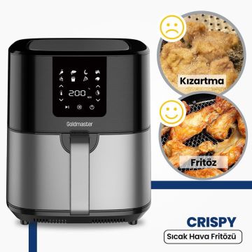 Crispy Airfryer Siyah-ınox Xxxl 7 Litre 1700w Sıcak Hava Fritözü