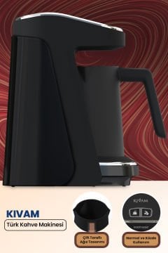 2 adet Kıvam Siyah Geniş Hazneli Akıllı Yerleştirme Patentli Türk Kahve Makinesi