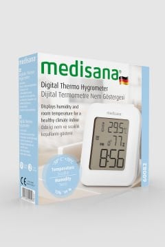 Alman Tasarım Dijital Geniş Ekranlı Saat Sıcaklık Isı Alarmlı Nem Ölçer Termometre