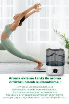 45075 Ekranlı Aroma Fonksiyonlu 4.5L Buharlı Hava Nemlendirme Cihazı