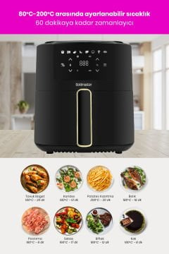 Darkblack 10 Parça Airfryer Sıcak Hava Fritöz Avantajlı Elektronik Elektrikli Ev Aletleri Seti