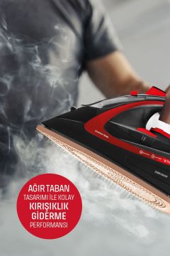 Masterjet 2600 Watt Seramik Ağır Taban Teknolojisi Ile Kolay Kırışık Gideren 180 gr Şok Buharlı Ütü