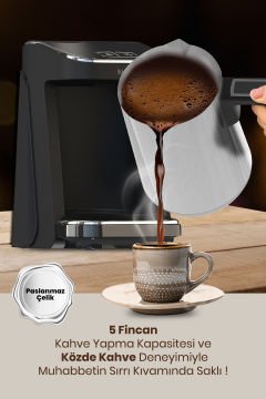 Avantajlı İnox İkili Set Çelik 5 Fincan Kapasiteli Türk Kahve Makinesi 1000 Watt Waffle Makinesi