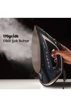 Smarty 2400 Watt Seramik Tabanlı 170 gr Etkili Şok Buharlı Ütü