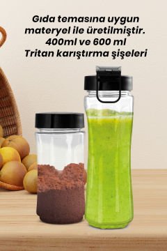 Mixgrind 2in1 Paslanmaz Çelik Bıçaklı Kişisel Smoothie Blender ve Kahve Baharat Öğütücü